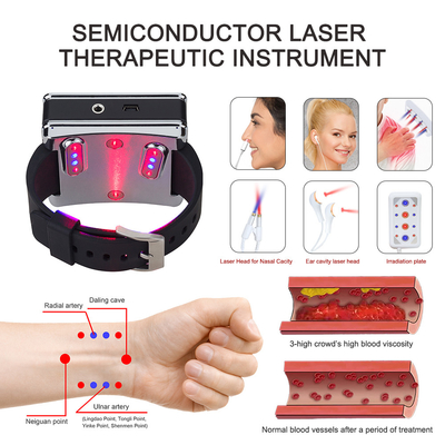 Portable Suyzeko Laser Hipertensão Relógio Foton Luz Fisioterapia 650nm